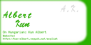 albert kun business card